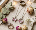 Silver-Tone Pink Crystal Butterfly & Swan Circle Pendant Necklace Set (2-Piece)