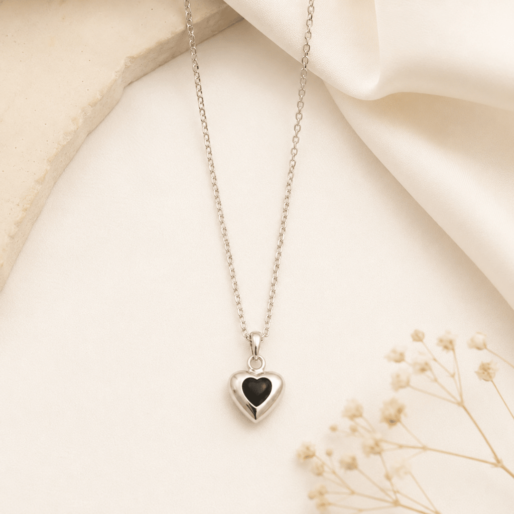 Birthstone Heart Pendant Necklace | Silver CZ Necklace for Women - Pettlez Jewellery