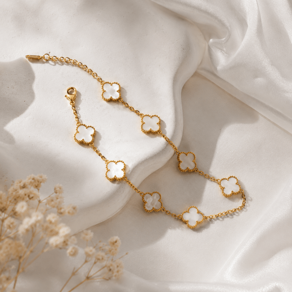 Clover Charm Necklace | Gold Plated Four Leaf Chain Necklace for Women - Pettlez Jewellery