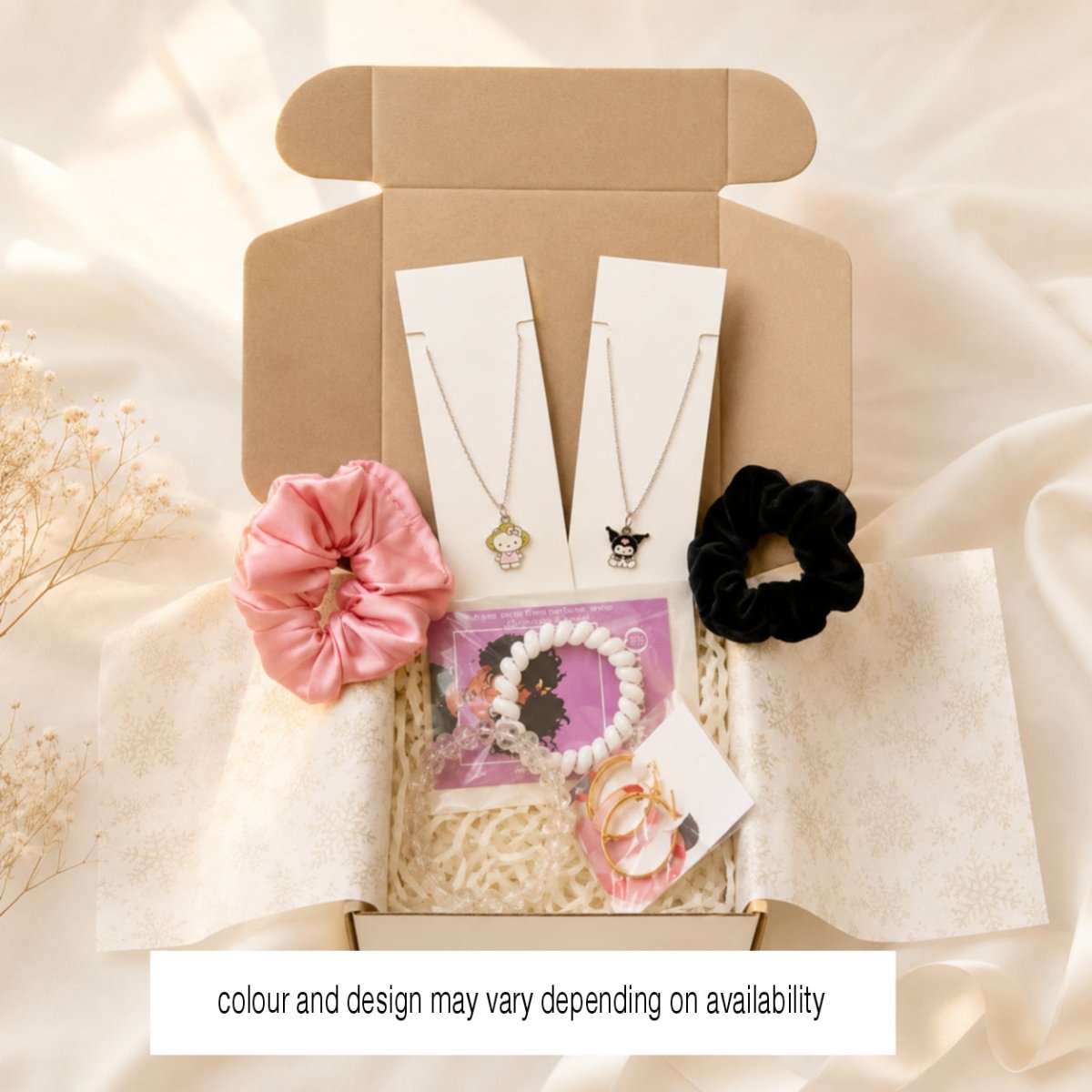 Cute Character Necklace Rakhi Gift Box for Sister | 7 Pc Jewellery Set - Pettlez Jewellery