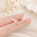 Fairy Wing Crystal Earrings | Gold Whimsical Statement Studs for Women - Pettlez Jewellery