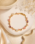 Multicolor Crystal Vine Bracelet | Gold Plated Statement Bracelet for Women