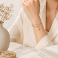 Layered Pearl Drop Bracelet | Gold Chain Charm Bracelet for Women - Pettlez Jewellery