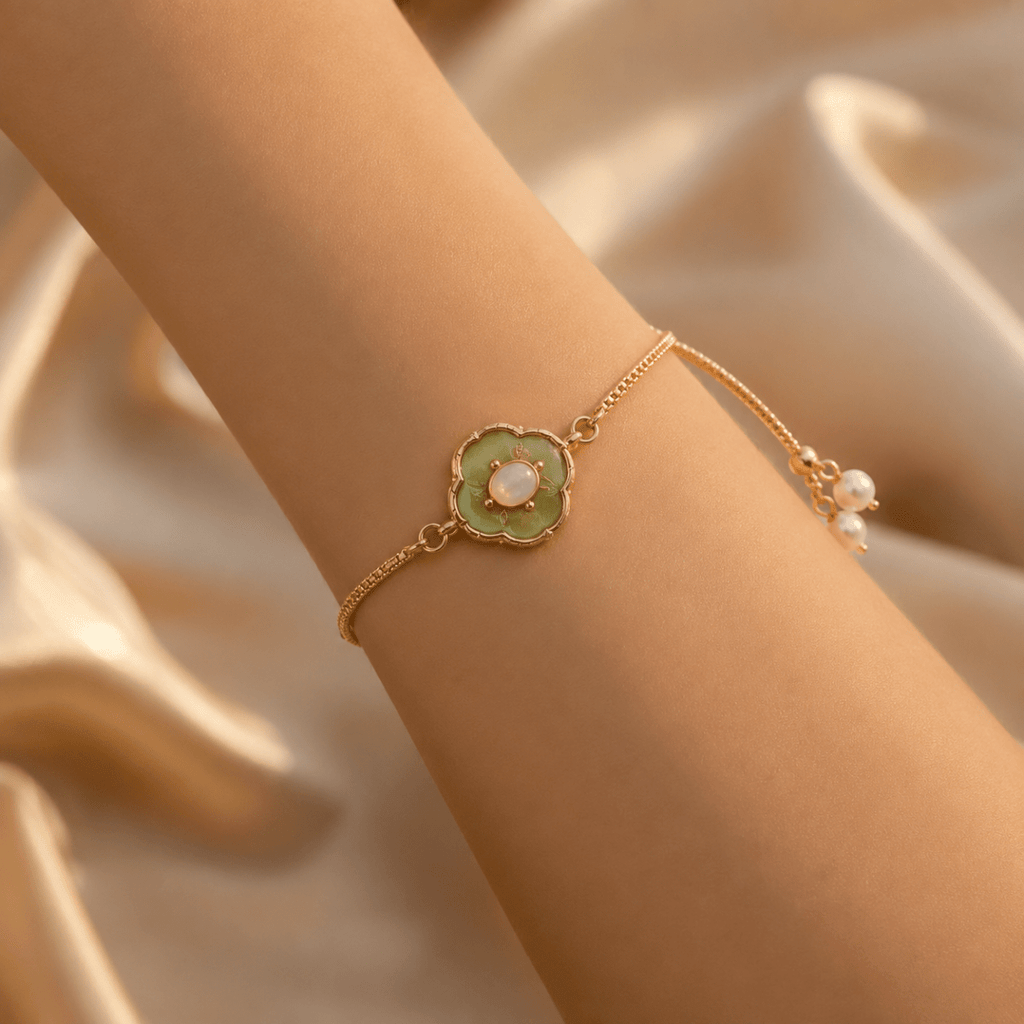 Multi Stone Charm Bracelet | Gold Plated Adjustable Bracelet for Women - Pettlez Jewellery