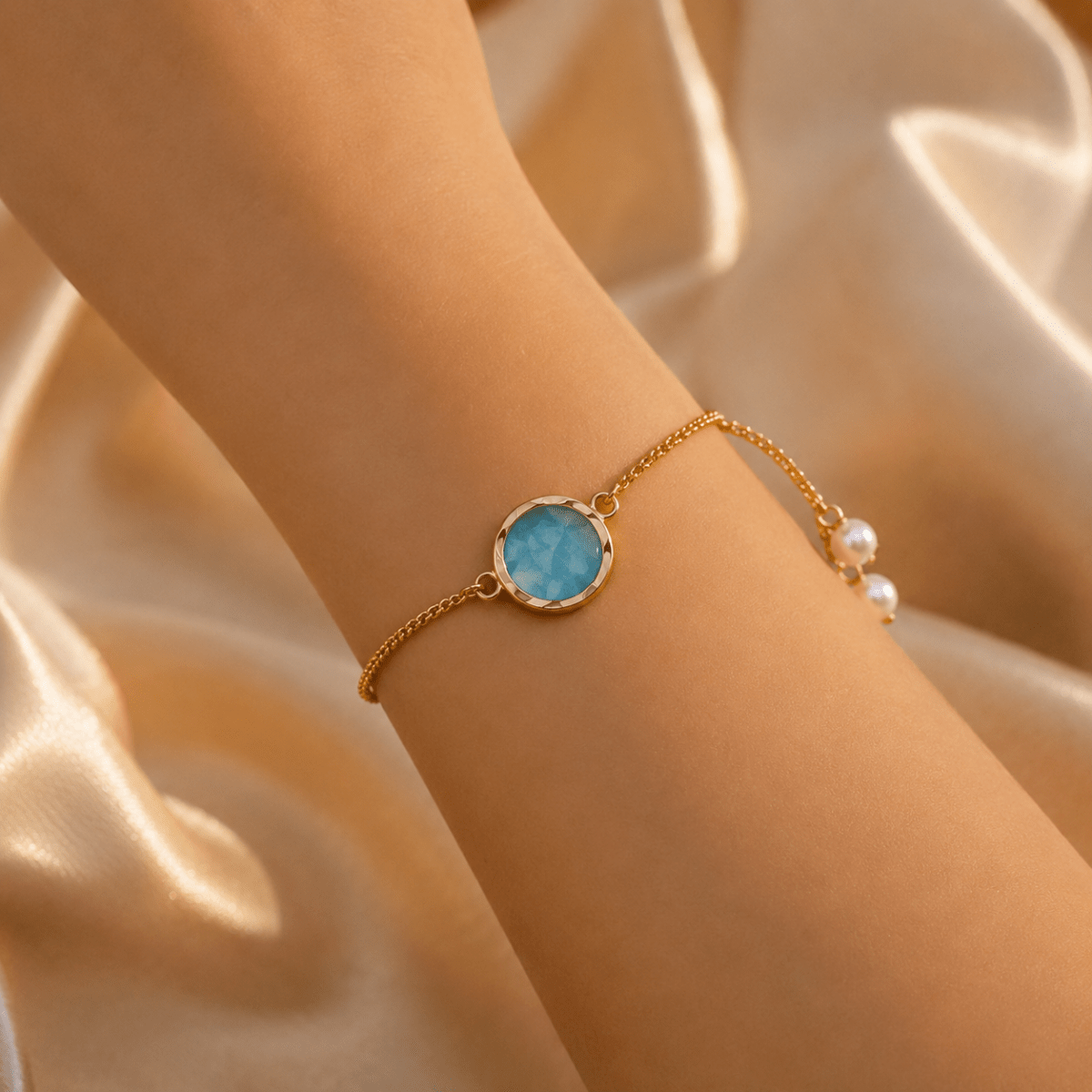 Multi Stone Charm Bracelet | Gold Plated Adjustable Bracelet for Women - Pettlez Jewellery