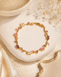 Multicolor Crystal Vine Bracelet | Gold Plated Statement Bracelet for Women - Pettlez Jewellery