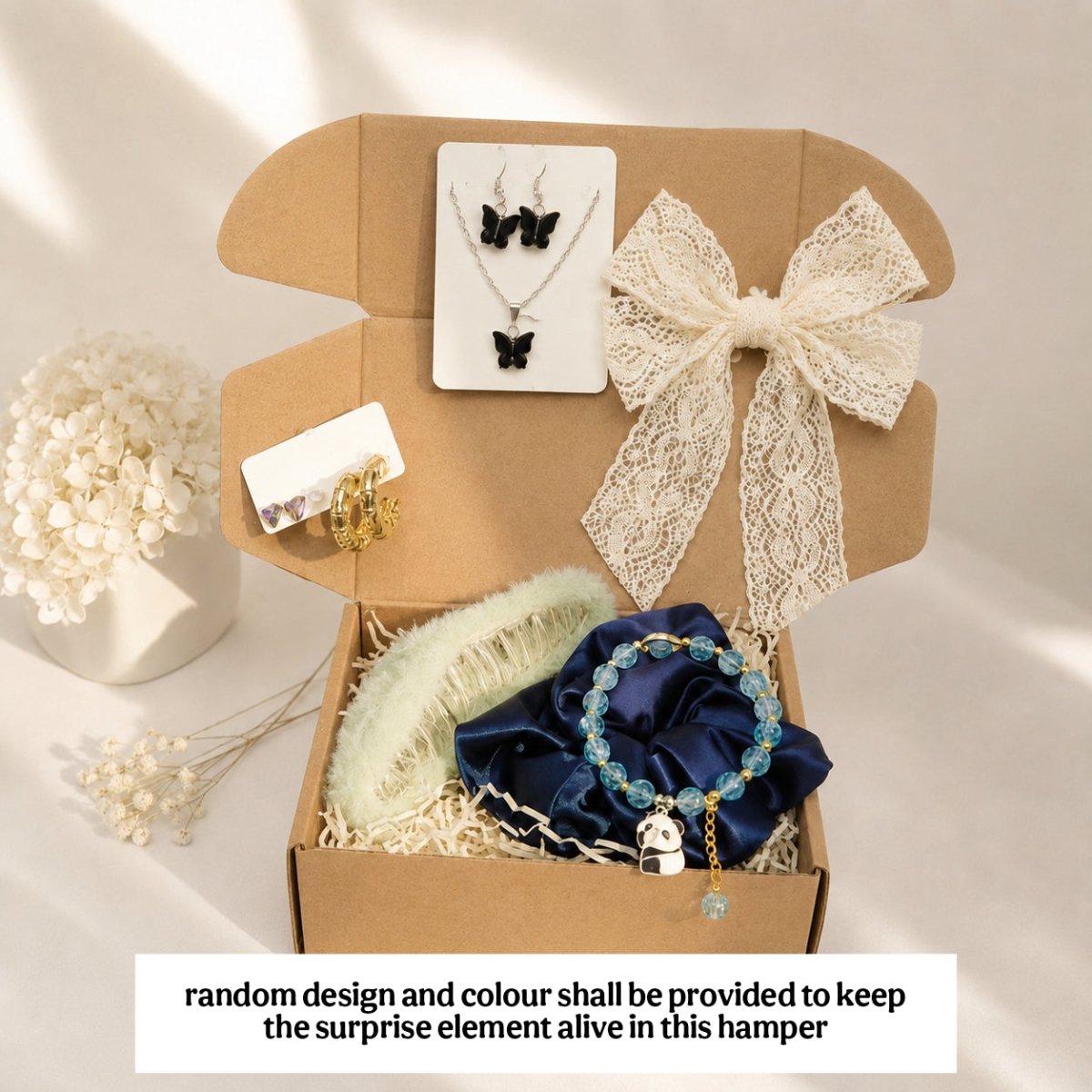 Rakhi Surprise Jewellery Hamper for Sister | Butterfly Necklace Set - Pettlez Jewellery