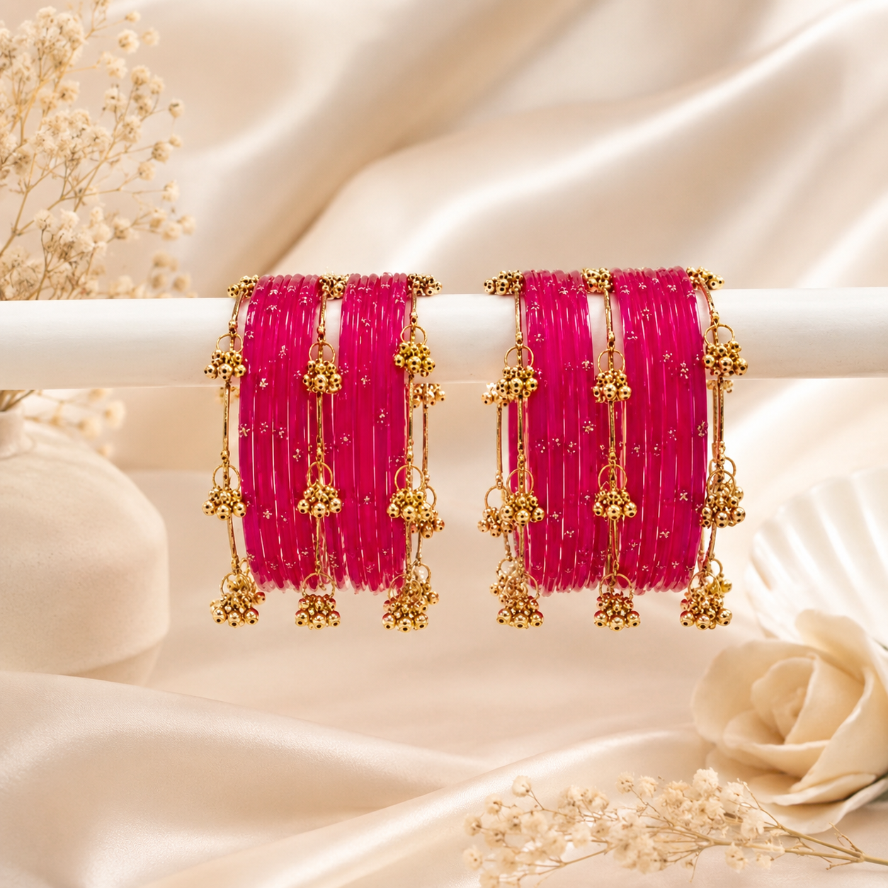 Kashmiri Bangles Set with Jhumki Latkans | Traditional Bridal Chuda for Women