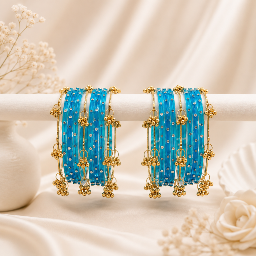 Kashmiri Bangles Set with Jhumki Latkans | Traditional Bridal Chuda for Women