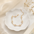 Daisy Charm Bracelet | Gold Plated White Flower Bracelet for Women