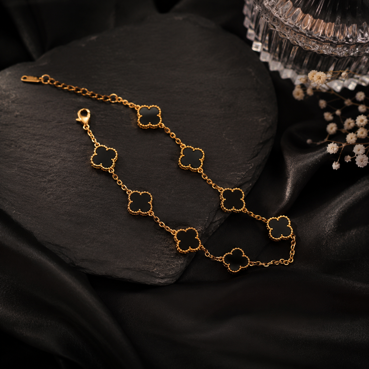 Clover Charm Necklace | Gold Plated Four Leaf Chain Necklace for Women