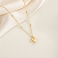 Chunky Gold Heart Necklace | Beaded Chain Pendant for Women