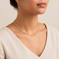 Dangling Pearl Cluster Necklace | Gold Chain Choker for Women