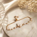 Pearl Butterfly Adjustable Bracelet | Gold Plated Chain Bracelet for Women