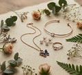 Rose Gold 4-Piece Jewellery Set — Butterfly Pendant, Solitaire Bracelet, Stud Earrings & Statement Ring - Pettlez Jewellery