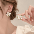 Velvet Flower Stud Earrings | Oversized Floral Statement Earrings for Women - Pettlez Jewellery