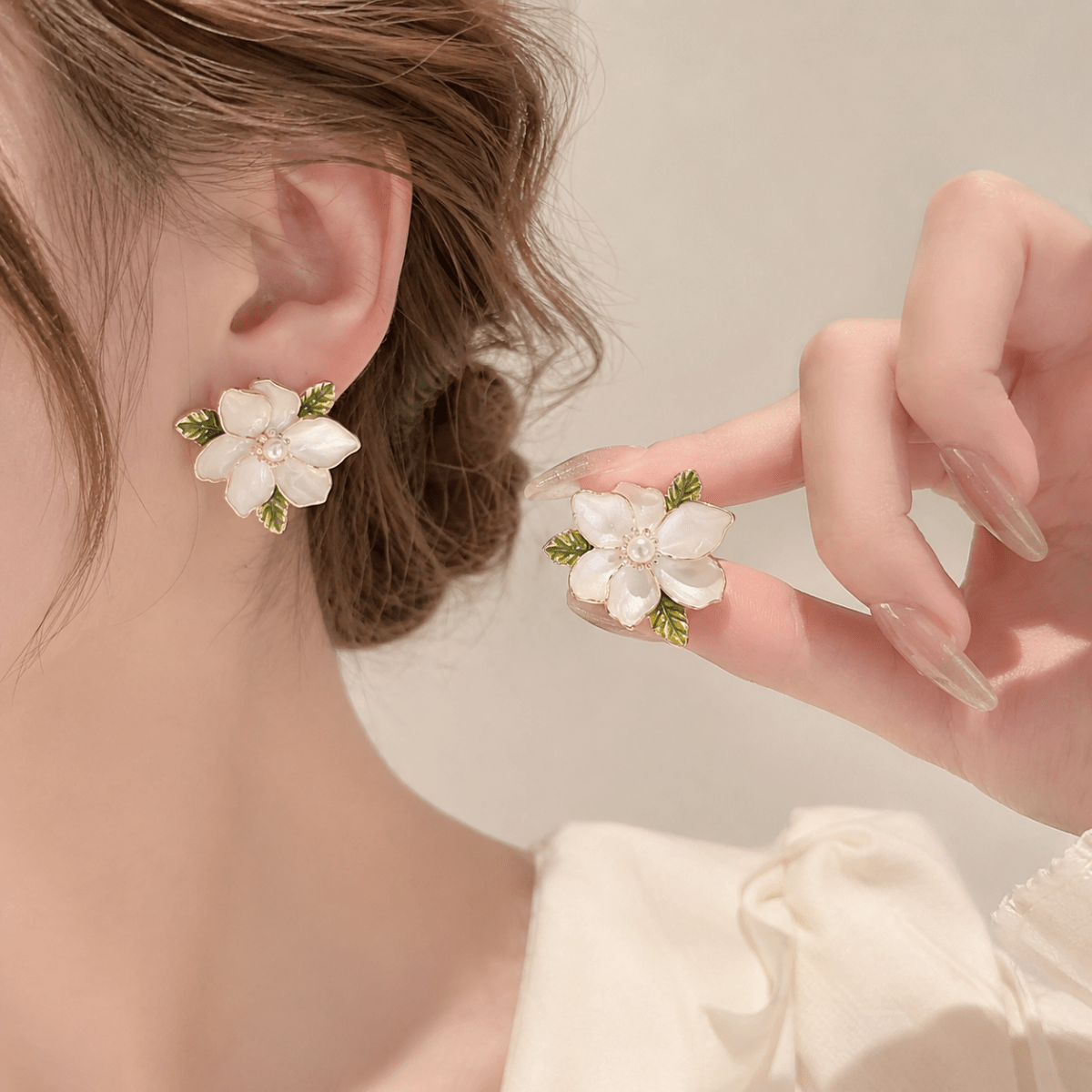 Velvet Flower Stud Earrings | Oversized Floral Statement Earrings for Women - Pettlez Jewellery