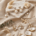 Viral Korean Aesthetic Heart Pearl & Butterfly Gold-Plated Earrings – Luxury Soft Glam Collection - Pettlez Jewellery