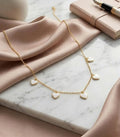 White Heart Charm Necklace | Gold Plated Dainty Chain for Women - Pettlez Jewellery